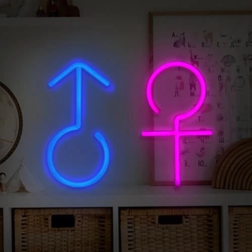 Lighted Gender Restroom Sign Business Led Neon Bathroom Signs Usb/Battery